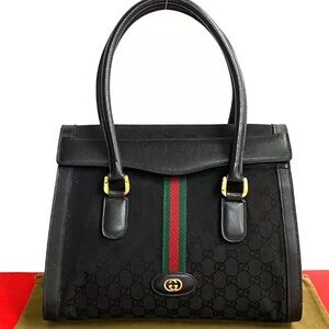 GUCCI 70s RARE Black Monogram Handbag
